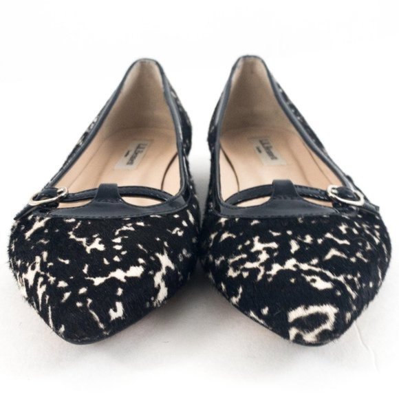 L.K. Bennett 7 Calfhair Leather Print Ballet Flats - Picture 4 of 11
